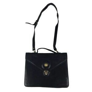 Marchino Via Moda Womens Black Leather Top Handle Adjustable Strap Crossbody Bag